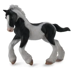 Figurine Cheval : Poulain Gypsy Noir et Blanc Pie - Figurines Collecta