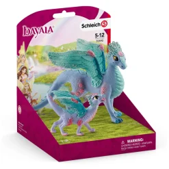 Figurines Bayala : Dragon aux fleurs, maman et bébé - Schleich