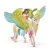 Figurines Bayala : Fée Surah avec un pégase scintillant - Schleich