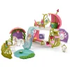 Figurines Bayala : Maison-fleur pailletée avec licornes, lac et écurie - Schleich