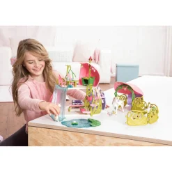 Figurines Bayala : Maison-fleur pailletée avec licornes, lac et écurie - Schleich