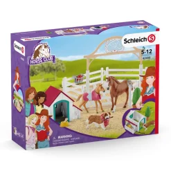 Figurines Chevaux : Chevaux invités d'Hannah avec chienne Ruby et accessoires - Schleich