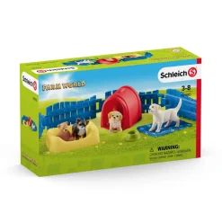 Figurines chiens : Enclos à chiots - Schleich