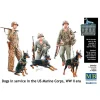 Figurines 2ème Guerre mondiale : Service cynophile du corps des US Marines - Master Box