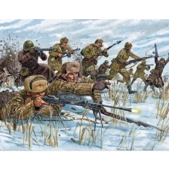 Figurines 2ème Guerre Mondiale : Infanterie Russe tenue hivernale - Italeri