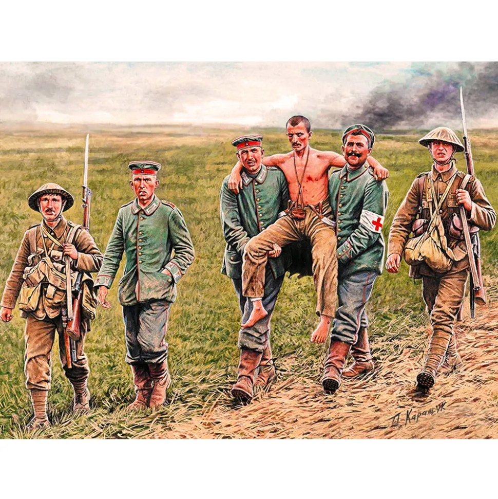 Figurines 1ère Guerre Mondiale : Soldats anglais et allemands, bataille de la Somme 1916 - Master Box