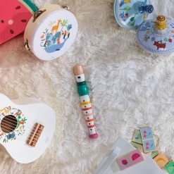 Flûte rayée multicolore en bois - Vilac