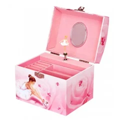 Grande boîte à bijoux musicale phosphorescente : Ballerine Rose - Trousselier