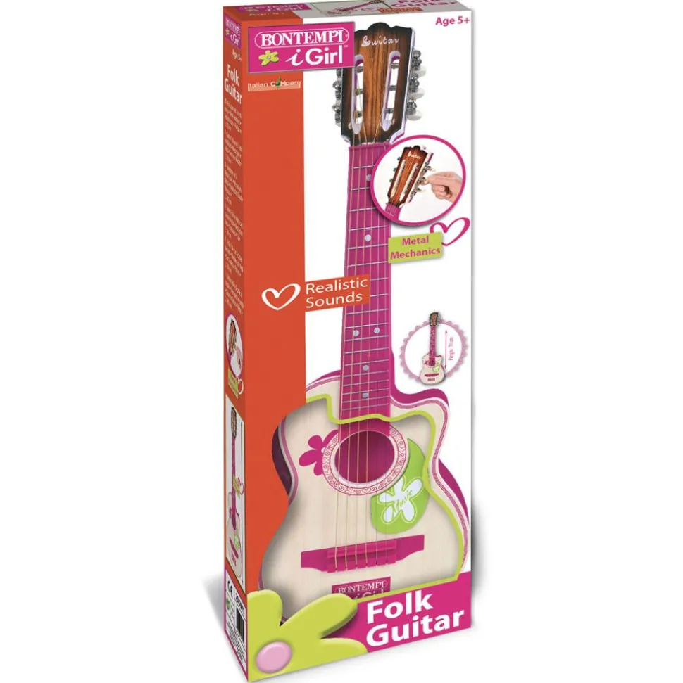 Guitare plastique rose 70 cm - Bontempi