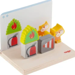 Jeu à empiler en bois 3D pompiers - Haba