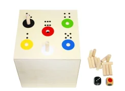 Jeu bâtons dans la boîte 20cm, couleurs et chiffres 1-6 - Eduplay