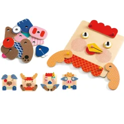 Jeu d'assemblage en bois : CreaFaces - Djeco