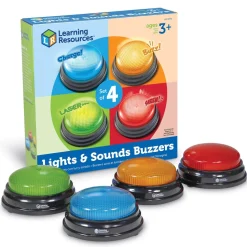 Jeu de 4 Buzzers sons et lumière - Learning Resources
