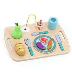 Jeu d’éveil en bois : Plateau repas multi-activités - Vilac