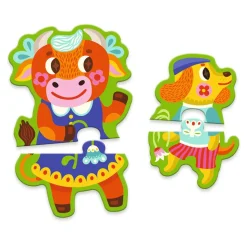 JEUX EDUCATIFS - PUZZLES DUO-TRIO : Grands & petits à la ferme - Djeco