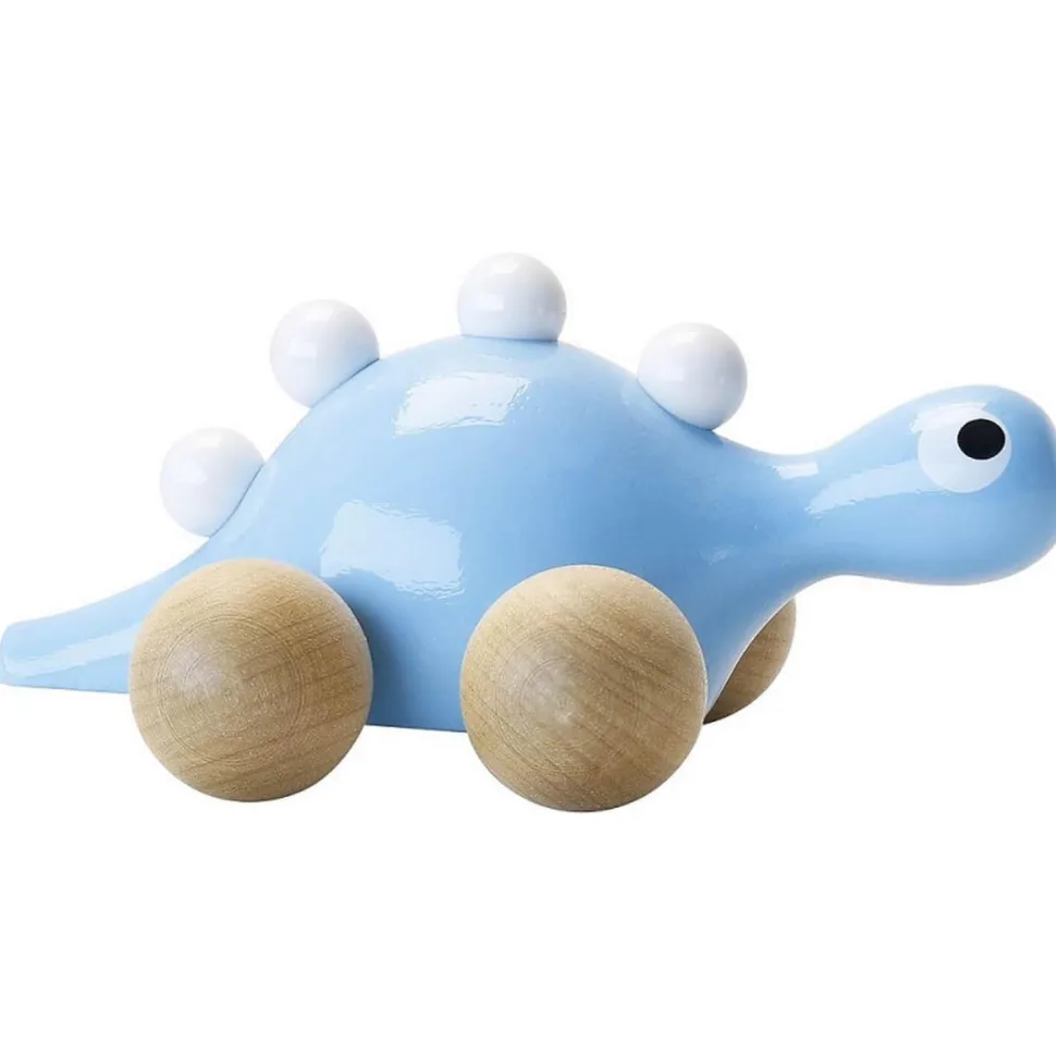 Jouet à promener en bois : dino bleu - Vilac