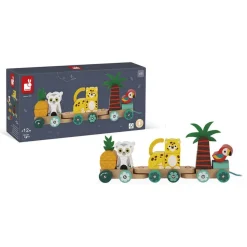 Jouet à tirer en bois Tropik :Train Tropical - Janod