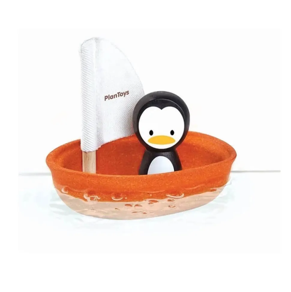 Jouet pour le bain: Bateau pingouin - Plan Toys