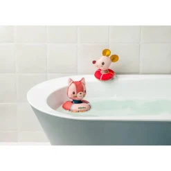 JOUETS DE BAIN FLOTTANTS - JEANNE LE CHAT ET SA SOURIS AVEC BOUEES - Lilliputiens