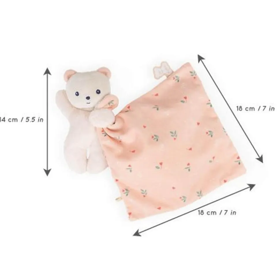 Kaloo Carré Douceur : Doudou Ours Feuilles d'amour - Kaloo