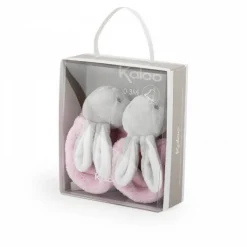 Kaloo Plume : Chaussons lapinou rose - Kaloo