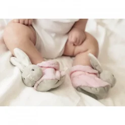 Kaloo Plume : Chaussons lapinou rose - Kaloo