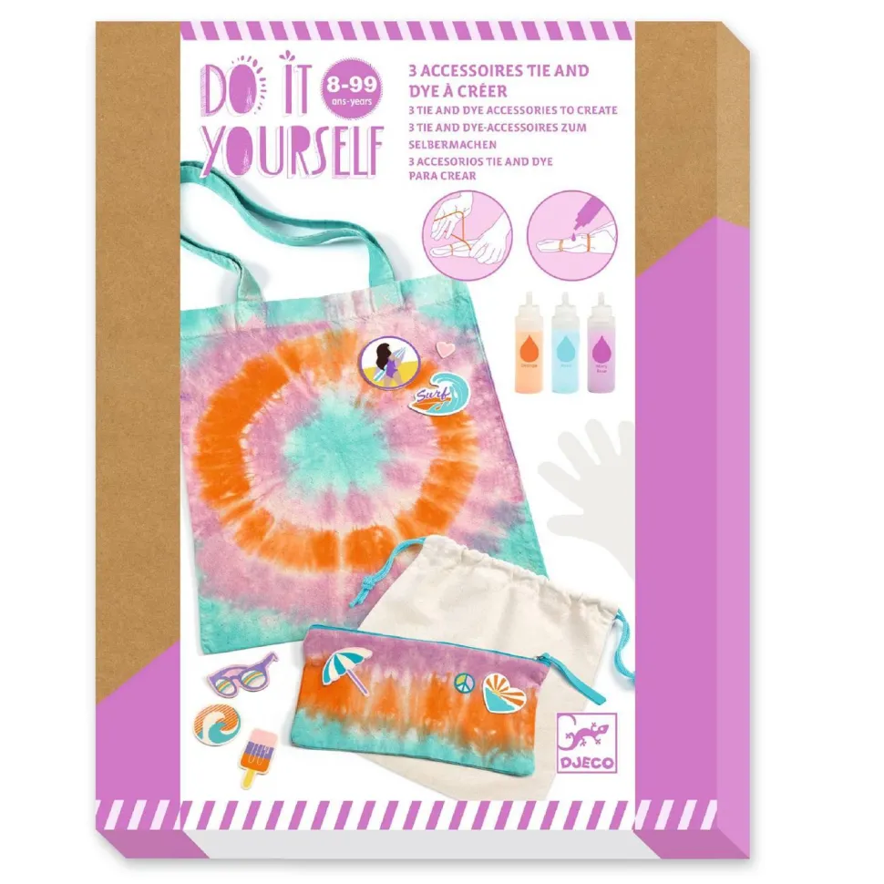 Kit accessoires tie-dye à créer : Sunshine camp - Djeco
