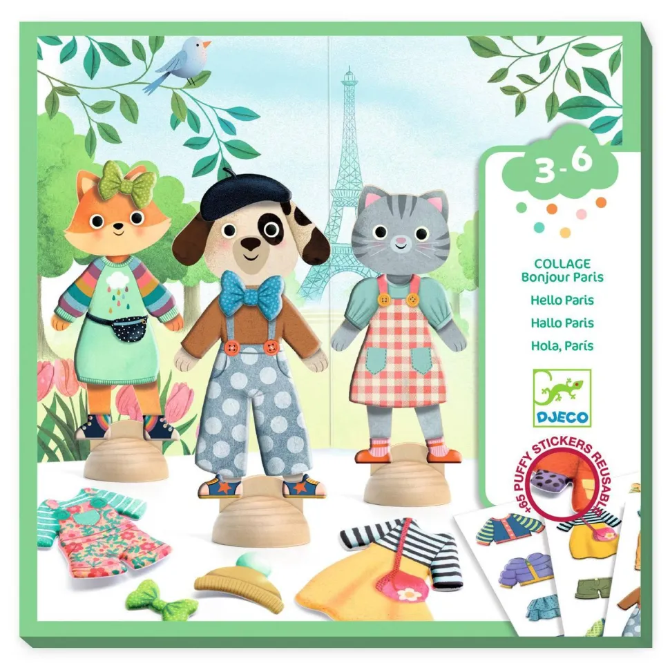 Kit activitée collage : Bonjour Paris - Djeco