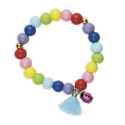 Kit créatif : 3 Bijoux perles en bois arc-en-ciel à créer - Janod