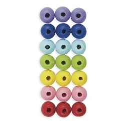 Kit créatif : 3 Bijoux perles en bois arc-en-ciel à créer - Janod