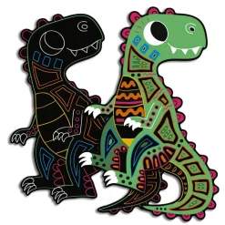 Kit créatif - Scratch Art Dinosaures silhouettés - Janod
