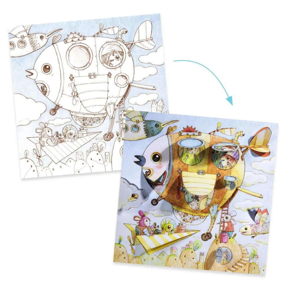 Kit de coloriages : Le voyage de Malo - Djeco