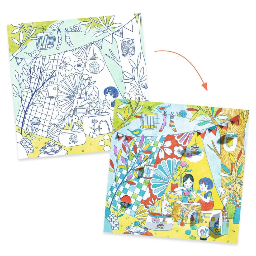 Kit de coloriages : Les cabanes de Nina - Djeco