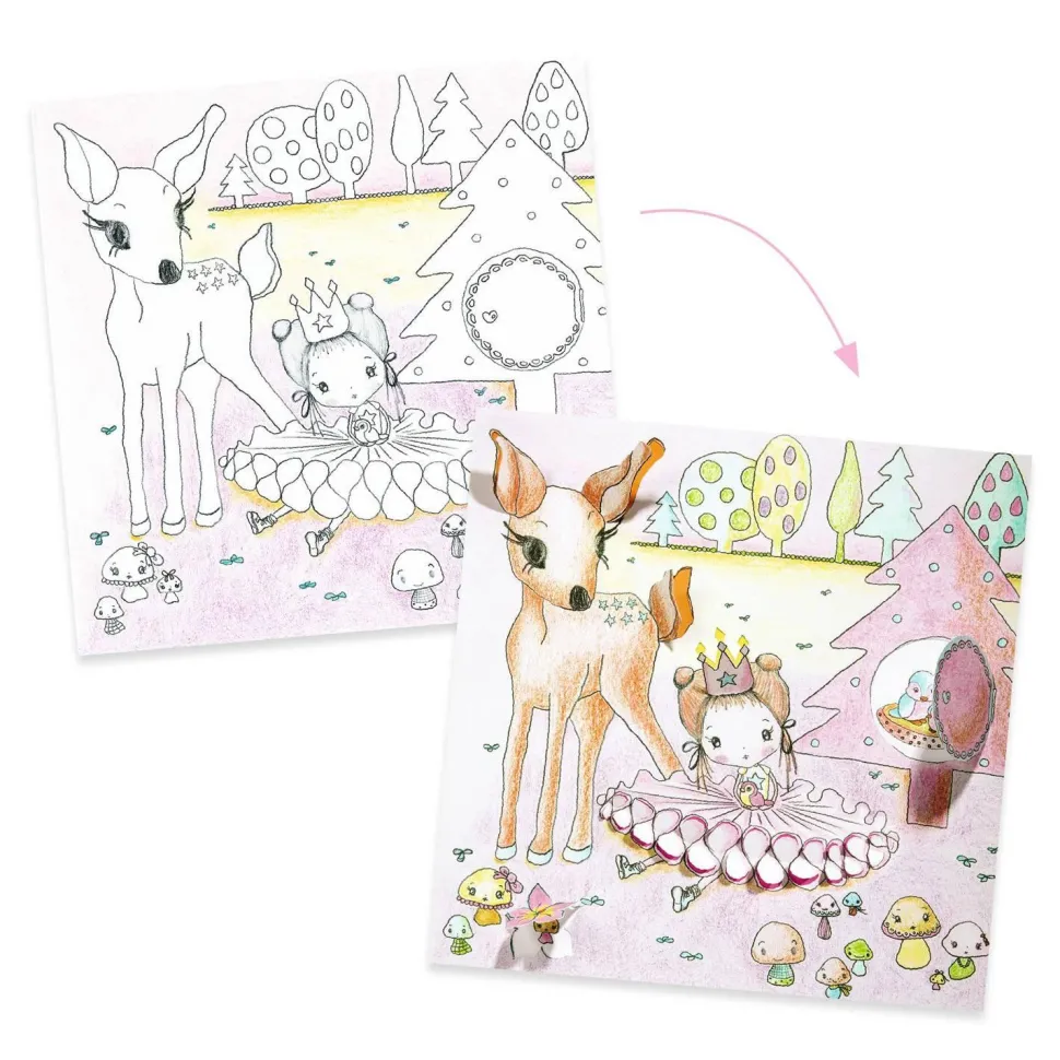 Kit de coloriages : Les petites portes de Pupi - Djeco