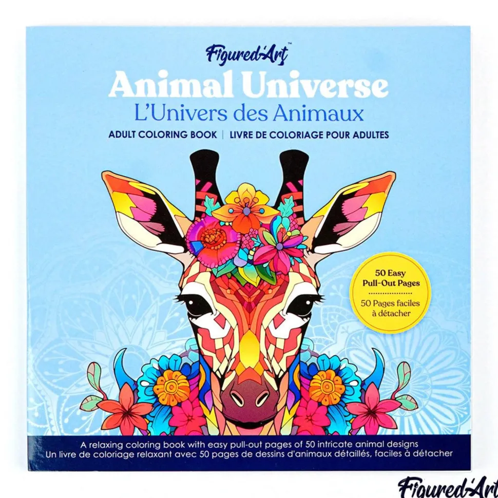 Livre de Coloriage Adulte - L'Univers des Animaux - 50 pages - Figured'Art