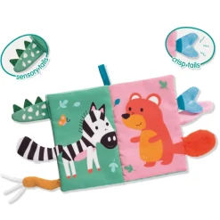 Livre en tissu sensoriel avec queues d'animaux - SES Creative
