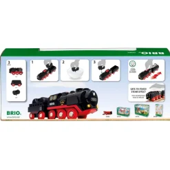 LOCOMOTIVE A PILES A VAPEUR - Brio