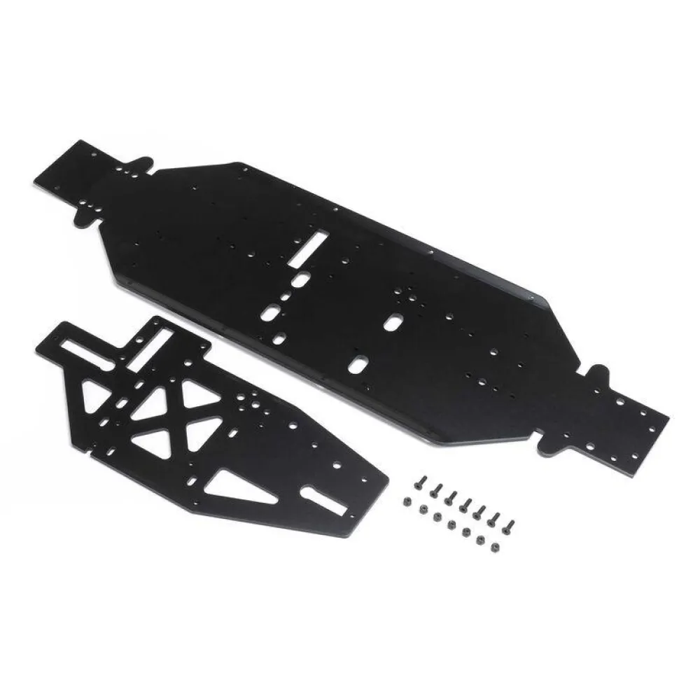 Losi - Chassis w/Brace Plate, 4mm, Black - DBXL 2.0 - Losi - TLR