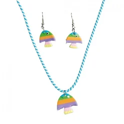 Lot de 1 Collier + 2 Boucles d'oreilles Poisson - RueDeLaFete