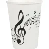 Lot de 10 Gobelets Musique Clé de sol, Blanc 25cl - RueDeLaFete