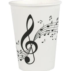 Lot de 10 Gobelets Musique Clé de sol, Blanc 25cl - RueDeLaFete