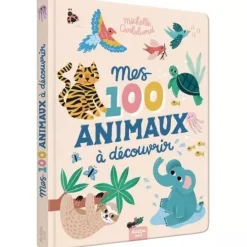 Lot de 2 livres : Mes 100 animaux à découvrir et mes premiers animaux à toucher - Editions Auzou