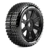 Louise RC - B-HORNET - Pneus 1-8e Buggy - Soft - Jantes à batons Noirs - Hex 17mm - 1 Paire - Louise RC Tyres
