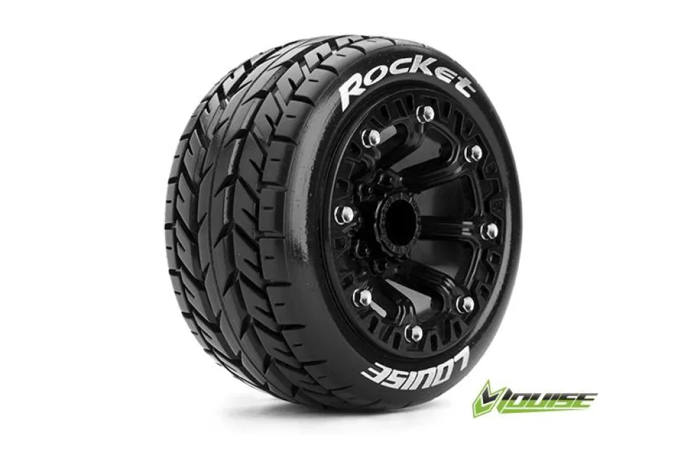 Louise RC - ST-ROCKET - Pneus 1-16e Truck - Soft - Jantes 2.2" Noirs - REVO - SUMMIT - Savage XS Flu - Louise RC Tyres
