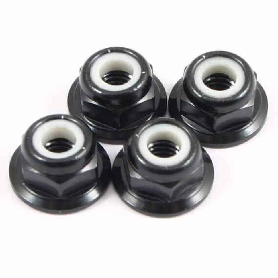M4 Noir Flanged Locknuts - Fastrax
