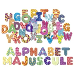 Magnets Alphabet Majuscule : 56 pièces en bois - Vilac
