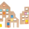 Maisons en bois pour cubes acryliques Lot de 3 - Eduplay