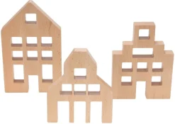 Maisons en bois pour cubes acryliques Lot de 3 - Eduplay