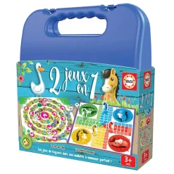 Mallette 2 Jeux en 1 : Petits chevaux et jeu de l’oie - Educa