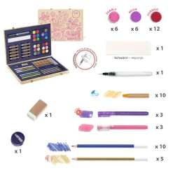 Mallette artistique : Sparkling color box : Couleurs étincelantes - Djeco